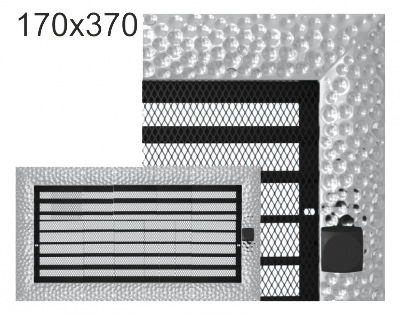 Krbová mřížka exkluzívní Kratki VENUS niklovaná s žaluzií 170x370
