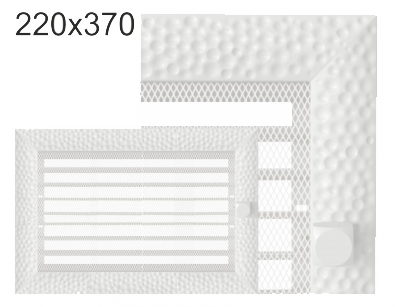 Krbová mřížka exkluzívní Kratki VENUS bílá s žaluzií 220x370
