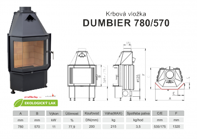 Krbová vložka KOBOK - prizmatické sklo KOBOK ĎUMBIER 780/570