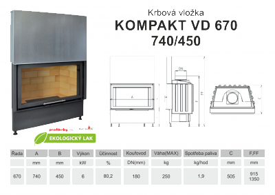 Krbová vložka KOBOK KOBOK KOMPAKT 670 (740) 450 VD s výsuvem