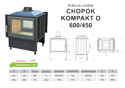 Krbová vložka KOBOK KOBOK KOMPAKT O 600 450 oboustranná
