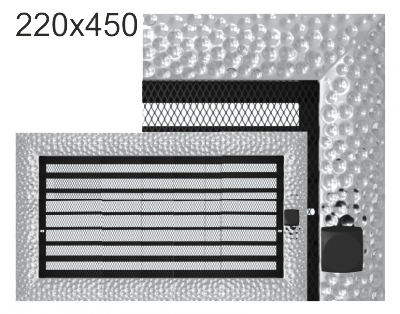 Krbová mřížka exkluzívní Kratki VENUS niklovaná s žaluzií 220x450