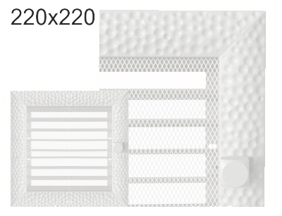 Krbová mřížka exkluzívní Kratki VENUS bílá s žaluzií 220x220