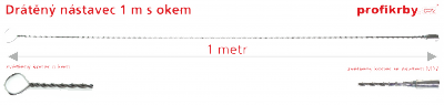 Nástavec  ocelový KOVOBLESK kominický drátěný, délka 1 metr, závit M 12
