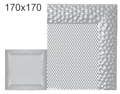 Krbová mřížka exkluzívní Kratki VENUS niklovaná 170x170