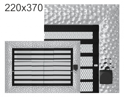 Krbová mřížka exkluzívní Kratki VENUS niklovaná s žaluzií 220x370