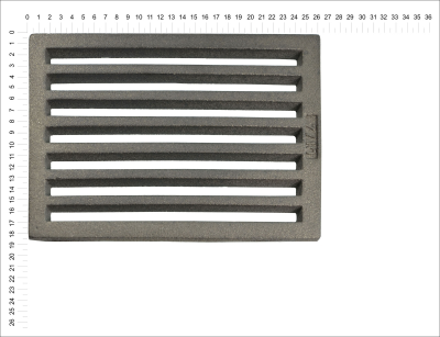Litinový rošt pro kamna a krby Termopen rošt obdélníkový-plochý R7x10 rozměry 184x263 mm tloušťka 15 mm