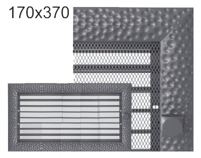 Krbová mřížka exkluzívní Kratki VENUS grafitová s žaluzií 170x370