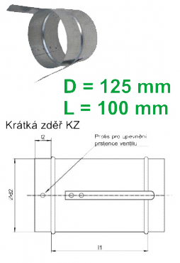 vzduchotechnická tvarovka Multi-VAC KZ125100 krátká zděř