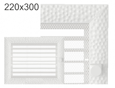Krbová mřížka exkluzívní Kratki VENUS bílá s žaluzií 220x300