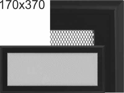 Krbová mřížka Kratki profil rámečku Oskar černá, rozměr 170x370 mm