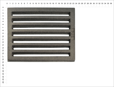 Litinový rošt pro kamna a krby Termopen rošt obdélníkový-plochý R7x9 rozměry 184x236 mm tloušťka 15 mm
