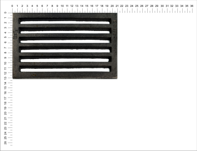 Litinový rošt pro kamna a krby Termopen rošt obdélníkový-plochý R5x8 rozměry 132x210 mm tloušťka 15 mm