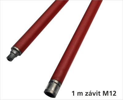 Kominický nástavec. Čistící polyamidová tyč Profikrby délka 1m, závit M 12 - kovové konce (slitina zinku) - spojují se pro prodloužení délky