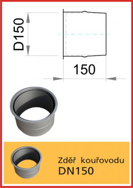 Kouřovod průměr  D150 THORMA Filakovo Vložka D150 Thorma - zděř dvojitá černá