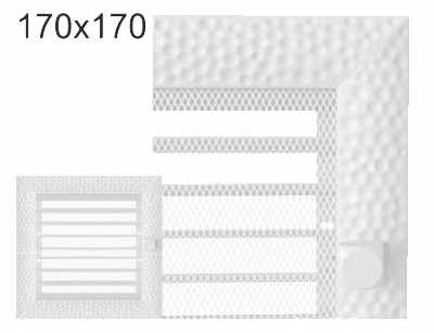 Krbová mřížka exkluzívní Kratki VENUS bílá s žaluzií 170x170