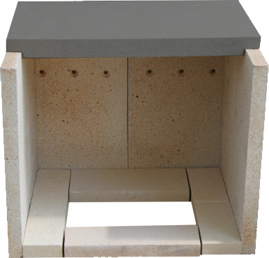 Šamotová vyzdívka Thorma Borgholm 335 mm servis THORMA Filakovo - Profikrby s.r.o. Blansko BORGHOLM 2016 a BORGHOLM TOP 2016 - sada šamotových cihel s otvory pro přívod sekundárního vzduchu, výška vyzdívky 335 mm