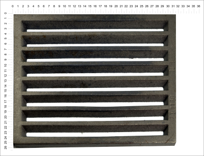 Litinový rošt pro kamna a krby Termopen rošt obdélníkový-plochý R10x12 rozměry 263x316 mm tloušťka 15 mm