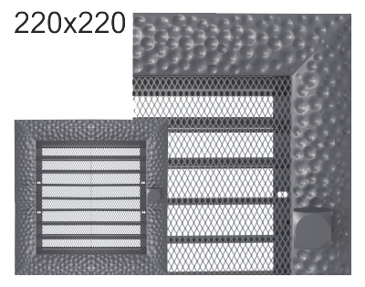 Krbová mřížka exkluzívní Kratki  VENUS grafitová s žaluzií 220x220