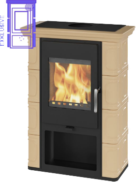 Krbová kamna Thorma kachlová THORMA Filakovo Borgholm Exclusive - cappucino, kachlová krbová kamna