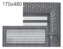 Krbová mřížka exkluzívní Kratki VENUS grafitová s žaluzií 170x480