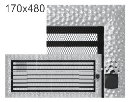 Krbová mřížka exkluzívní Kratki VENUS niklovaná s žaluzií 170x480