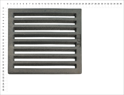 Litinový rošt pro kamna a krby Termopen rošt obdélníkový-plochý R8x9 rozměry 210x236 mm tloušťka 15 mm