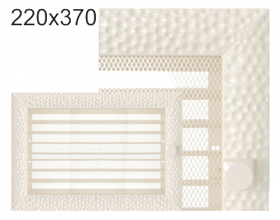 Krbová mřížka exkluzívní Kratki VENUS krémová s žaluzií 220x370