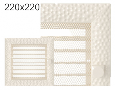 Krbová mřížka exkluzívní Kratki VENUS krémová s žaluzií 220x220