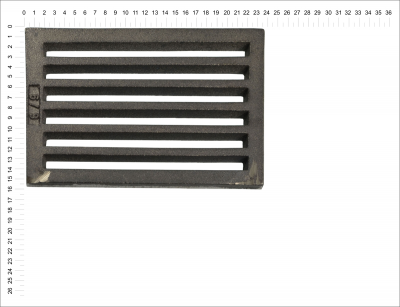 Litinový rošt pro kamna a krby Termopen rošt obdélníkový-plochý R6x9 rozměry 158x236 mm tloušťka 15 mm