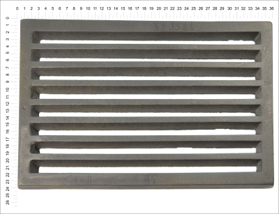 Litinový rošt pro kamna a krby Termopen rošt obdélníkový-plochý R9x14 rozměry 236x367 mm tloušťka 15 mm