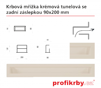 Krbová mřížka Kratki Krémová Tunelová/se zadní záslepkou 90x200