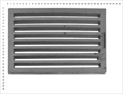 Litinový rošt pro kamna a krby Termopen rošt obdélníkový-plochý R8x12 rozměry 210x316 mm tloušťka 15 mm