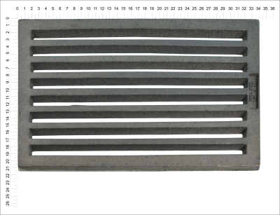 Litinový rošt pro kamna a krby Termopen rošt obdélníkový-plochý R8x13 rozměry 210x342 mm tloušťka 15 mm