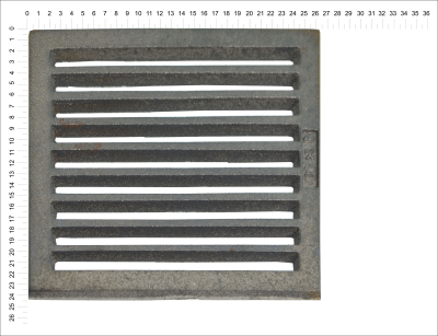 Litinový rošt pro kamna a krby Termopen rošt obdélníkový-plochý R9x10 rozměry 236x263 mm tloušťka 15 mm