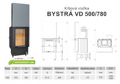 Krbová vložka KOBOK na výšku KOBOK BYSTRÁ VD 500 (570) 790 - výsuvné dveře