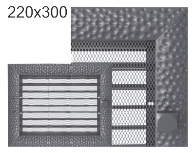 Krbová mřížka exkluzívní Kratki VENUS grafitová s žaluzií 220x300