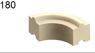 Akumulační obkladový prstenec šamotový profikrby AKUMOL-Š-DN190 pro kouřovody 180, segment 2,9 kg (kruh 11,6 kg)