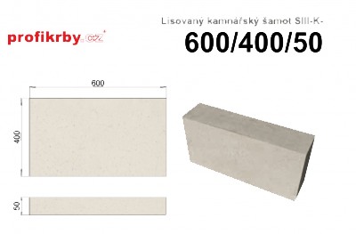 Kamnářská šamotová deska profikrby Lisovaný šamot desky SIII-K - 600x400x50