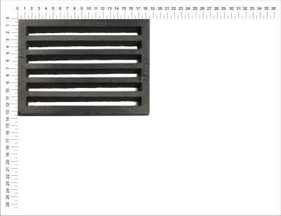 Litinový rošt pro kamna a krby Termopen rošt obdélníkový-plochý R5x7 rozměry 132x184 mm tloušťka 15 mm