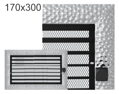 Krbová mřížka exkluzívní Kratki VENUS niklovaná s žaluzií 170x300