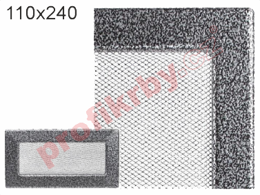 Krbová mřížka Kratki lakovaná, rozměr černo-stříbrná, rozměr 110x240 mm