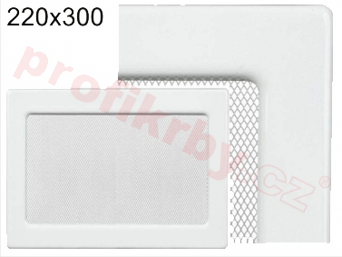 Krbová mřížka Kratki bílá, rozměr 220x300 mm