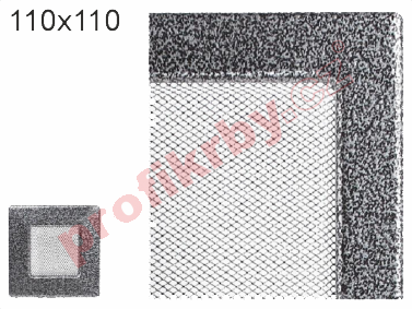 Krbová mřížka Kratki lakovaná, rozměr černo-stříbrná, rozměr 110x110 mm
