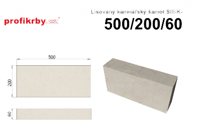 Kamnářská šamotová deska profikrby Lisovaný šamot desky SIII-K - 500x200x60