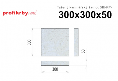 Kamnářská šamotová deska tloušťka 50 mm RHI Magnesita Tažený šamot SIII-KP - 300x300x50