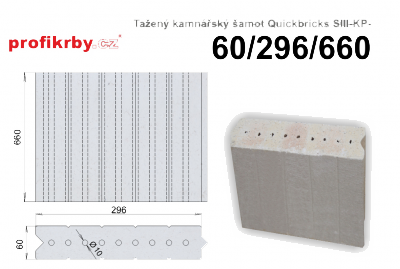 Kamnářská šamotová tvarovka RHI Magnesita Tažený šamot Quickbricks SIII-KP - 60/296/660