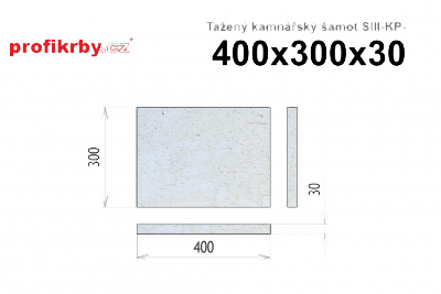 Kamnářská šamotová deska tloušťka 30 mm RHI Magnesita Tažený šamot SIII-KP - 400x300x30