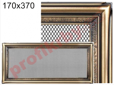 Krbová mřížka Kratki provedení rustikální patina, rozměr 170x370 mm