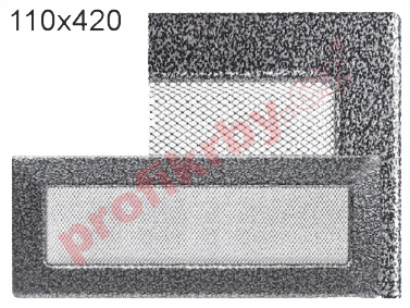 Krbová mřížka Kratki lakovaná, rozměr černo-stříbrná, rozměr 110x420 mm